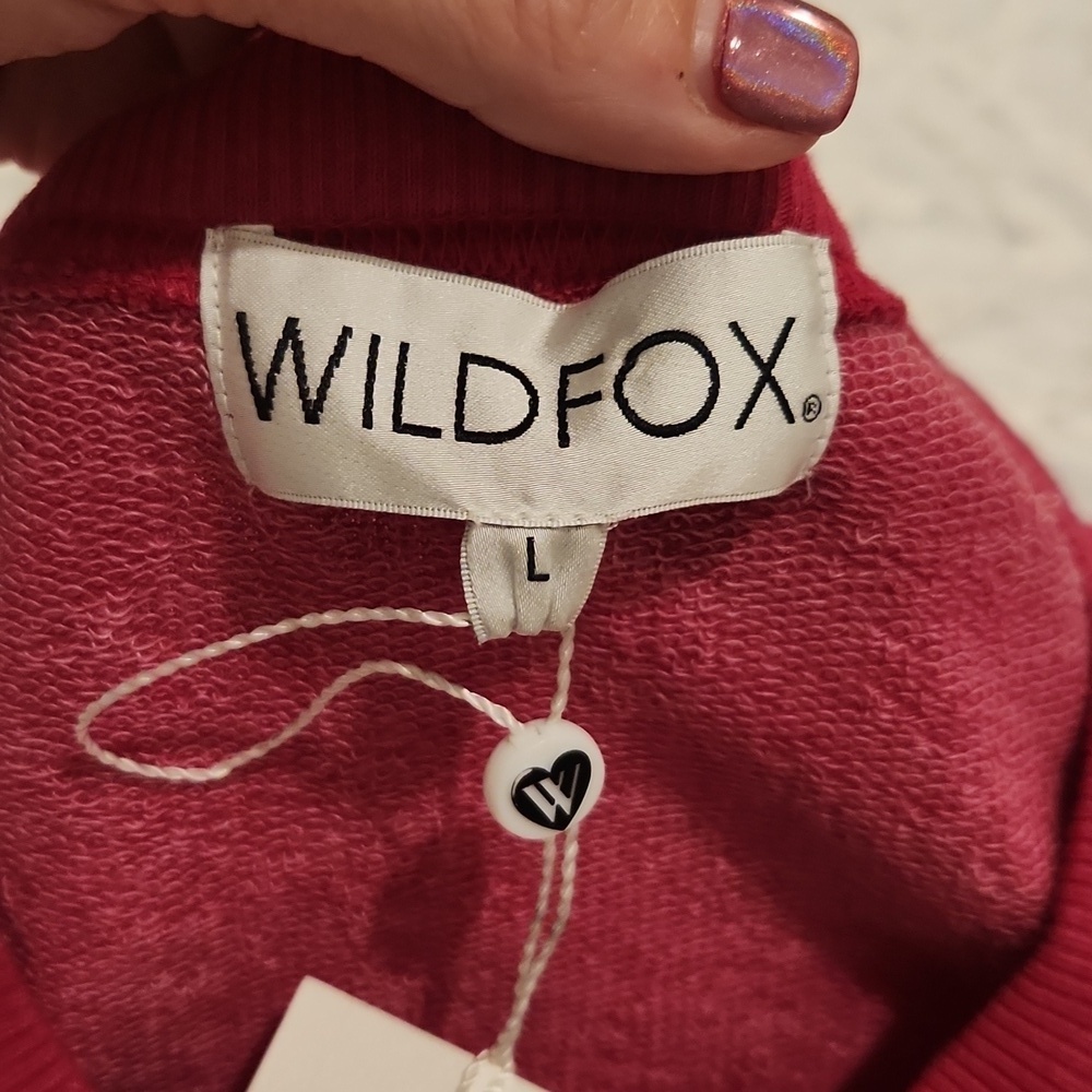 Wildfox "Body by brunch" sweatshirt size L in a beautiful sangria color, nwt! - Picture 4 of 10